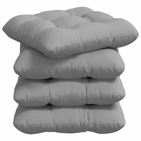 vidaXL Coussins de siège 4 pcs Gris nuage 40 x 40 x 12 cm tissu