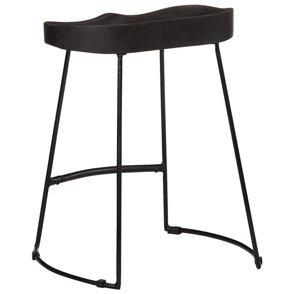 vidaXL Tabourets de bar lot de 2 noir 46x38x52 cm bois manguier massif