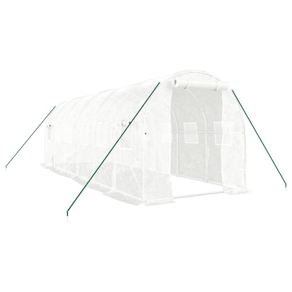 vidaXL Serre avec cadre en acier blanc 12 m&sup2; 6x2x2 m