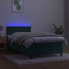 vidaXL Sommier &agrave; lattes de lit et matelas et LED Vert fonc&eacute; 90x200 cm