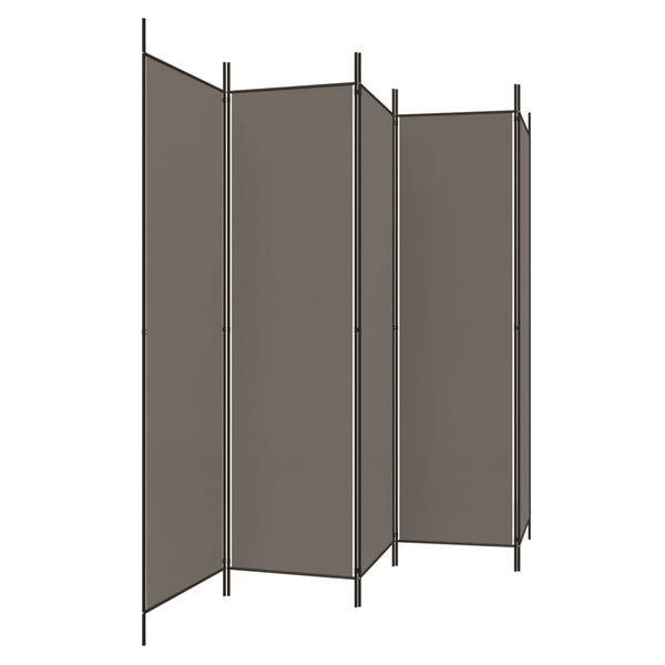 vidaXL Cloison de séparation 5 panneaux Anthracite 250x220 cm Tissu