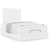 VidaXL Cadre de lit ottoman avec matelas blanc 120x200 cm similicuir