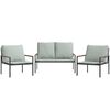 vidaXL Salon de jardin avec coussins 3 pcs anthracite acier