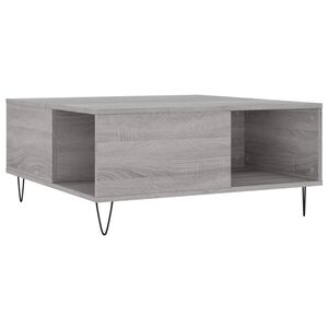 vidaXL Table basse sonoma gris 80x80x36,5 cm bois d'ing&eacute;nierie