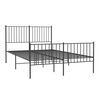 vidaXL Cadre de lit m&eacute;tal sans matelas avec pied de lit noir 140x190cm
