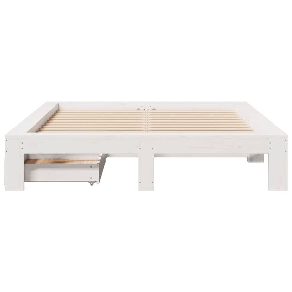 vidaXL Cadre de lit sans matelas blanc 160x200 cm bois de pin massif