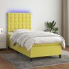 vidaXL Sommier &agrave; lattes de lit avec matelas et LED Vert 90x190cm Tissu