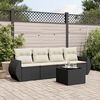 vidaXL Salon de jardin 5 pcs avec coussins noir r&eacute;sine tress&eacute;e
