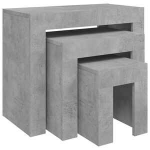 vidaXL Tables basses gigognes 3 pcs Gris b&eacute;ton Bois d'ing&eacute;nierie