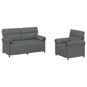 vidaXL Ensemble de Canap&eacute;s 2 pc Gris fonc&eacute; Tissu
