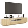 vidaXL Meuble TV avec lumières LED Chêne sonoma 180x35x40 cm