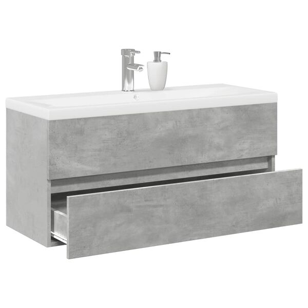 vidaXL Ensemble de meubles de salle de bain 2 pcs gris b&eacute;ton