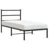 vidaXL Cadre de lit m&eacute;tal sans matelas avec t&ecirc;te de lit noir 90x200 cm