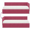 vidaXL Cadre de lit d'angle avec matelas 2 pcs Vert Velours