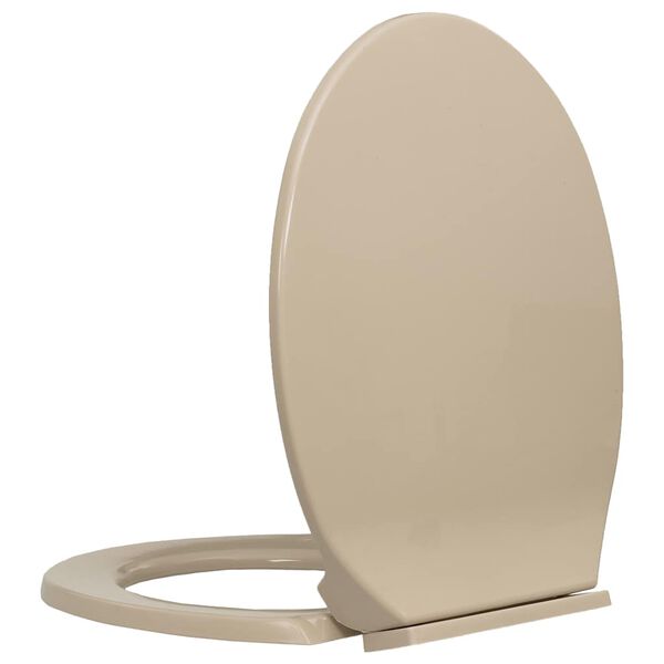 vidaXL Si&egrave;ge de toilette &agrave; fermeture en douceur Beige Ovale