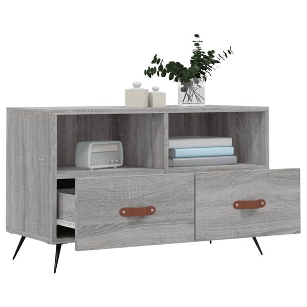 vidaXL Meuble TV Sonoma gris 80x36x50 cm Bois d'ingénierie