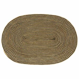 vidaXL Tapis de surface Naturel et noir 122 x 183 cm Jute