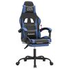 vidaXL Chaise de jeu avec repose-pied Noir et bleu Similicuir