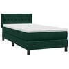 vidaXL Sommier &agrave; lattes de lit et matelas vert fonc&eacute; 90x210 cm velours