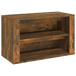 vidaXL &Eacute;tag&egrave;re &agrave; chaussures Ch&ecirc;ne fum&eacute; 75x35x45 cm Bois d'ing&eacute;nierie