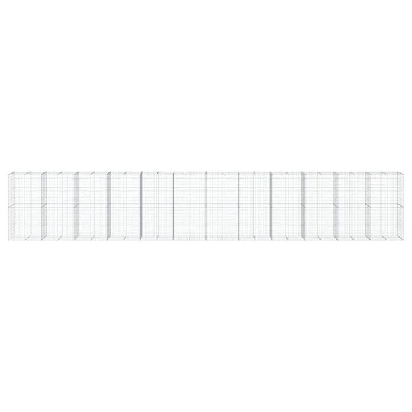 vidaXL Panier gabion avec couvercle 1200x100x200 cm fer galvanis&eacute;