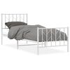 vidaXL Cadre de lit m&eacute;tal sans matelas avec pied de lit blanc 80x200cm