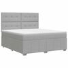 vidaXL Lit boxspring avec matelas Gris clair 140 x 190 cm Tissu