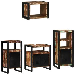 vidaXL Ensemble de mobilier de salle de bain 4 pcs Bois Recycl&eacute; Solide