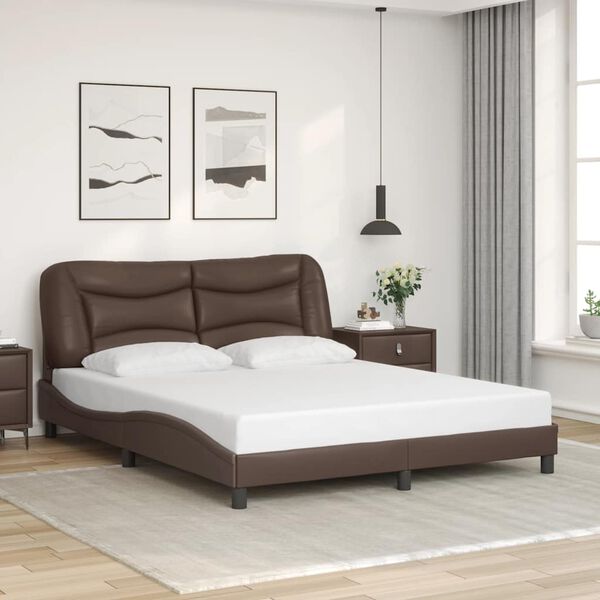 vidaXL Cadre de lit sans matelas Hvar marron 160x200 cm similicuir
