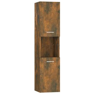 vidaXL Armoire de bain Ch&ecirc;ne fum&eacute; 30x30x130 cm Bois d'ing&eacute;nierie