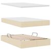 vidaXL Lit avec rangement et LED Crème 120 x 200 cm Polyester