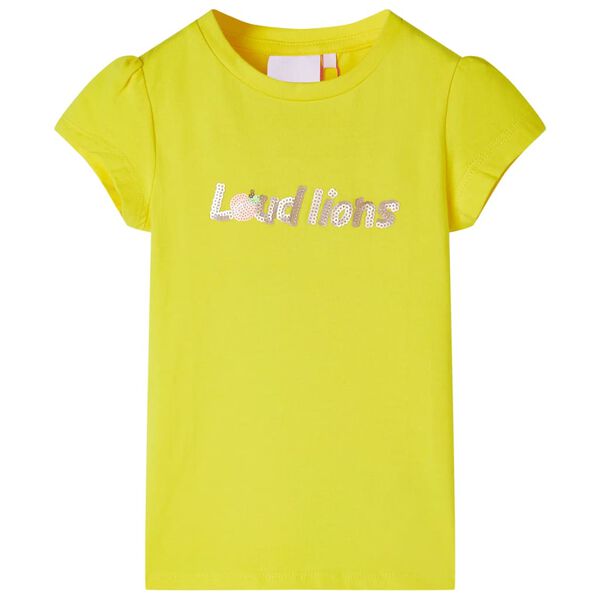 T-shirt enfant à manches courtes jaune vif 116