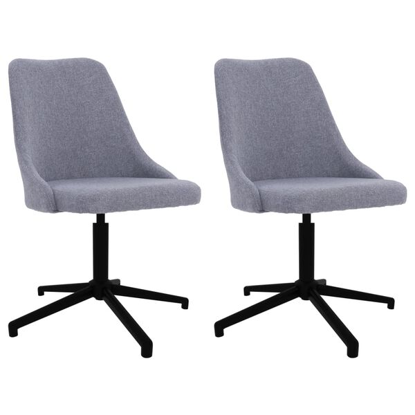 vidaXL Chaises pivotantes &agrave; manger lot de 2 gris clair tissu