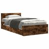 vidaXL Cadre de lit avec t&ecirc;te de lit sans matelas ch&ecirc;ne fum&eacute; 75x190 cm