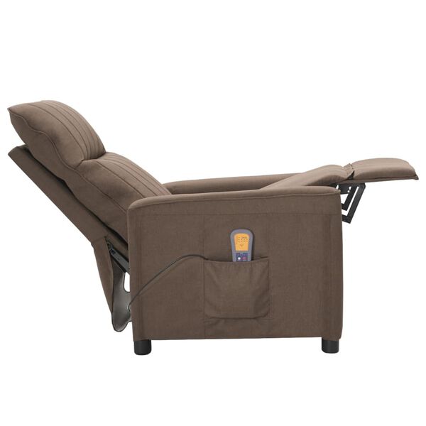 vidaXL Fauteuil de massage Taupe Tissu