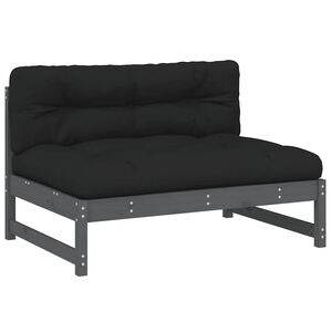 vidaXL Canap&eacute; central 120x80 cm gris bois de pin massif