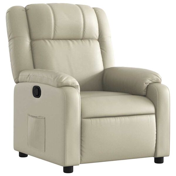 vidaXL Fauteuil inclinable Cr&egrave;me Similicuir