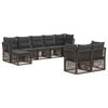 vidaXL Ensemble de canap&eacute; de jardin 9 pcs Gris polyrotin
