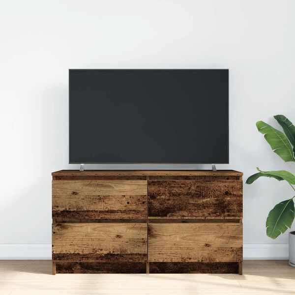 vidaXL Meuble TV vieux bois 100x35x54 cm bois d'ingénierie