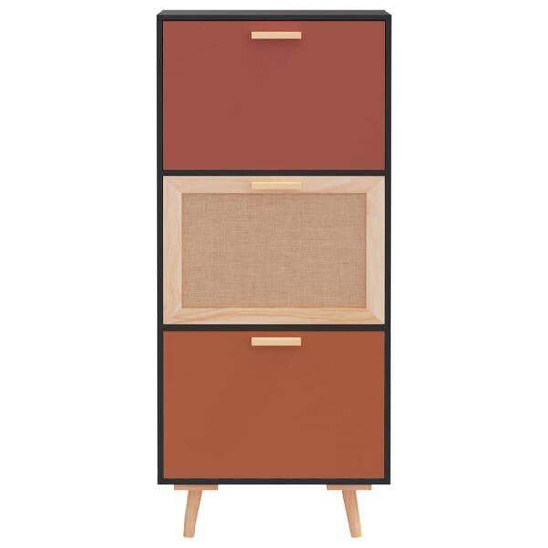 vidaXL Armoire &agrave; chaussures noir 52x25x120 cm bois d'ing&eacute;nierie