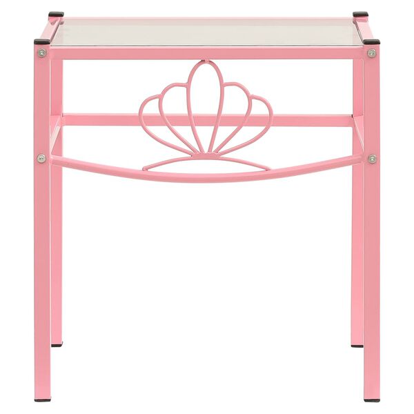 vidaXL Tables de chevet 2 pcs Rose et transparent M&eacute;tal et verre