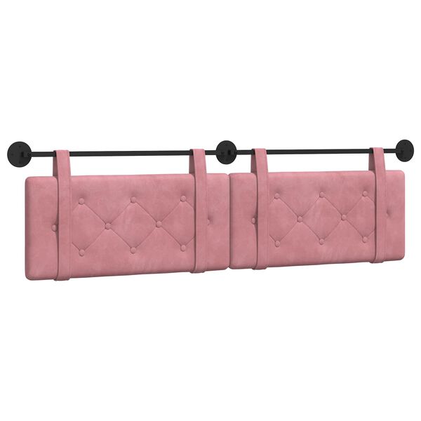 vidaXL T&ecirc;te de lit suspendue Rose 190 x 55 x 5 cm Velours