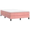 vidaXL Sommier &agrave; lattes de lit avec matelas rose 120x190 cm velours
