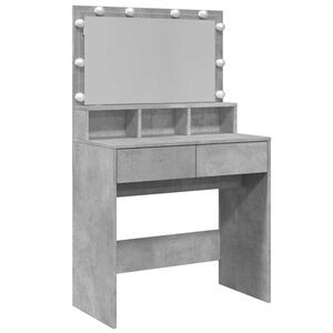 vidaXL Coiffeuse avec LED gris b&eacute;ton 80x41x134,5 cm