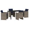 vidaXL Ensemble de salle &agrave; manger pour jardin 5 pcs Gris polyrotin