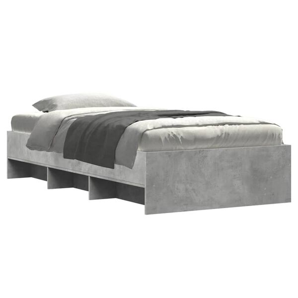 vidaXL Cadre de lit sans matelas gris béton 90x200cm bois d'ingénierie