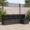 vidaXL Salon de jardin 5 pcs avec coussins noir r&eacute;sine tress&eacute;e