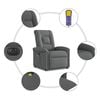 vidaXL Fauteuil inclinable de massage &eacute;lectrique gris fonc&eacute; tissu