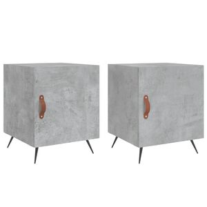 vidaXL Tables de chevet 2 pcs gris b&eacute;ton 40x40x50 cm bois d&rsquo;ing&eacute;nierie