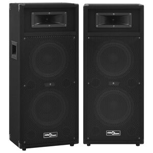 vidaXL Haut-parleurs de sc&egrave;ne passives professionnelles Hifi 2pcs noir